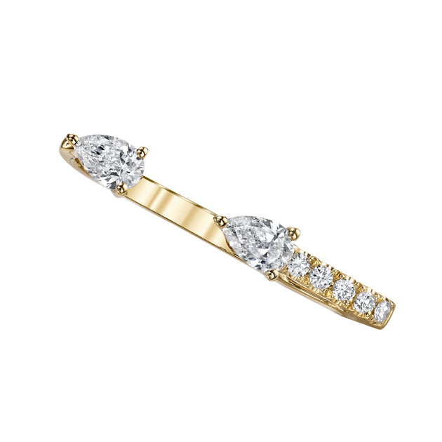 anita ko PAVE AND DOUBLE PEAR DIAMOND LOBE HUGGIE