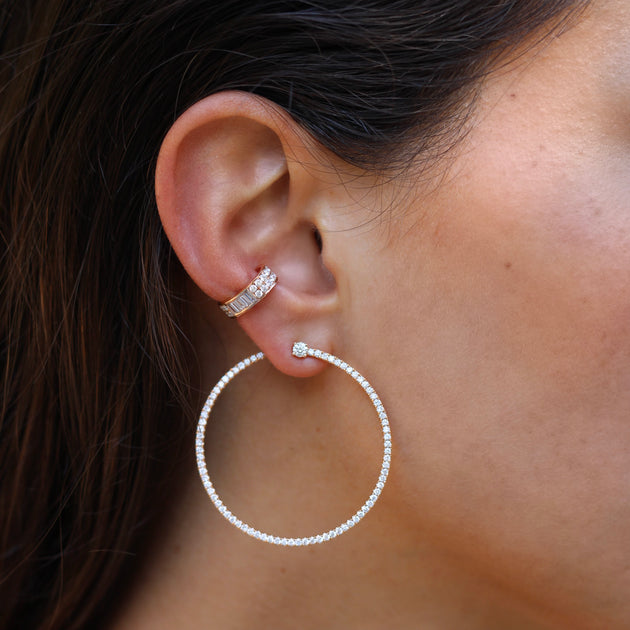 Anita Ko PAVE DIAMOND BARDOT HOOPS