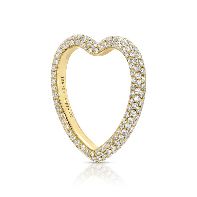 Anita Ko PAVE DIAMOND HEART SHAPE RING