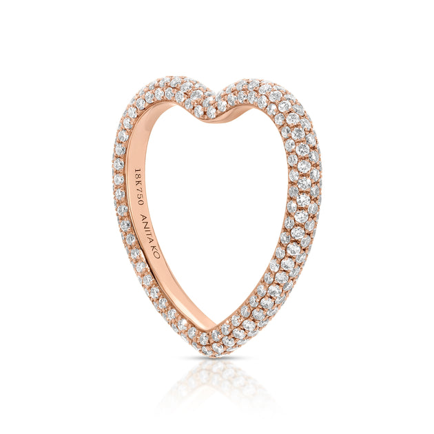 Anita Ko PAVE DIAMOND HEART SHAPE RING