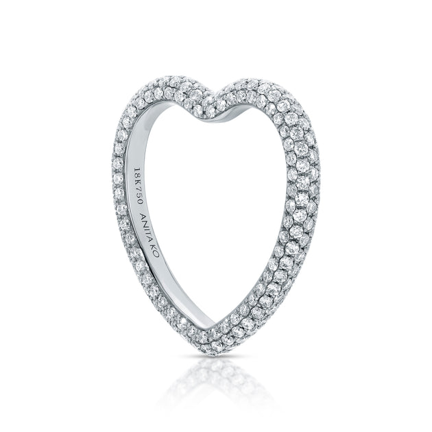 anita ko PAVE DIAMOND HEART SHAPE RING