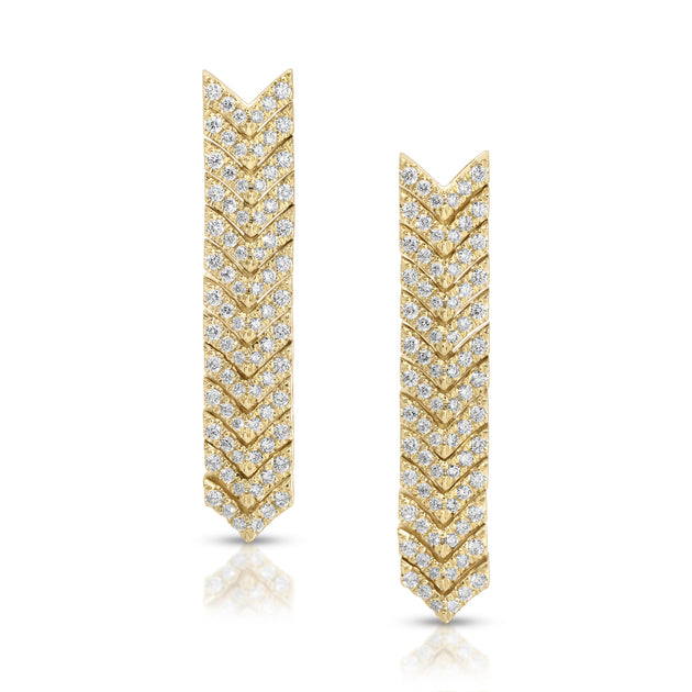 anita ko PAVE DIAMOND ZIPPER DROP EARRINGS