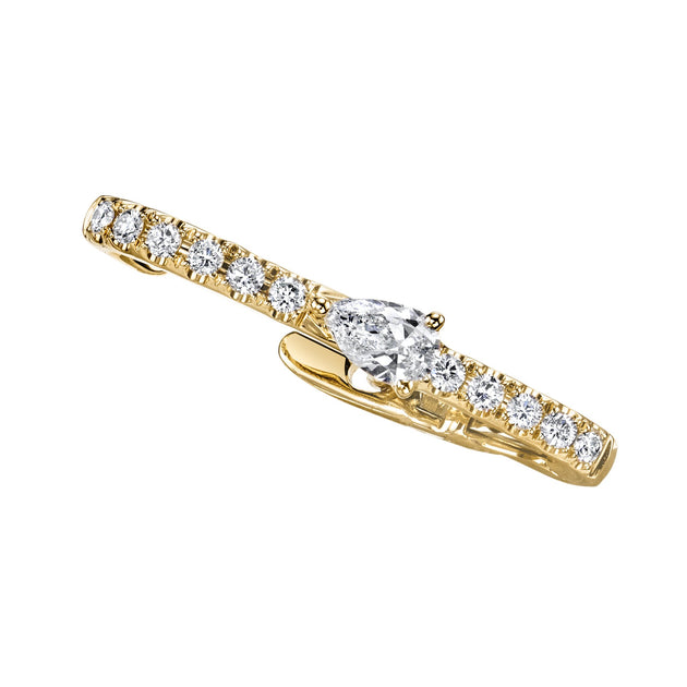 Anita Ko PAVE LOBE HUGGIE WITH PEAR DIAMOND CENTER