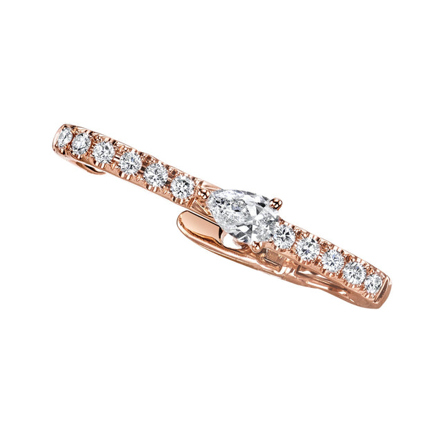 Anita Ko PAVE LOBE HUGGIE WITH PEAR DIAMOND CENTER
