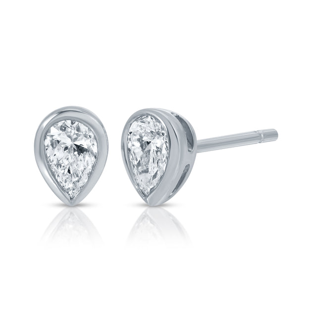 Anita Ko PEAR BEZEL DIAMOND STUDS
