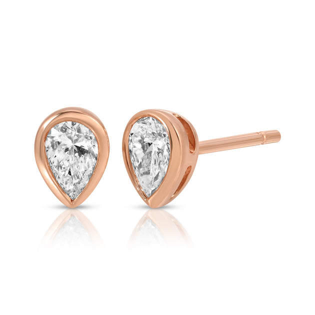 Anita Ko PEAR BEZEL DIAMOND STUDS