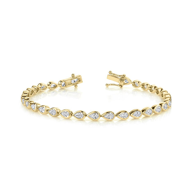 anita ko PEAR DIAMOND BEZEL TENNIS BRACELET