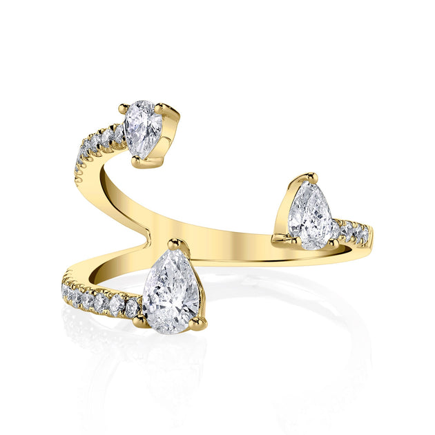 Anita Ko PEAR DIAMOND SATURN RING