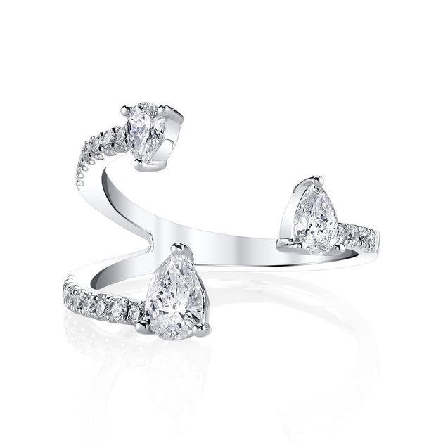 anita ko PEAR DIAMOND SATURN RING