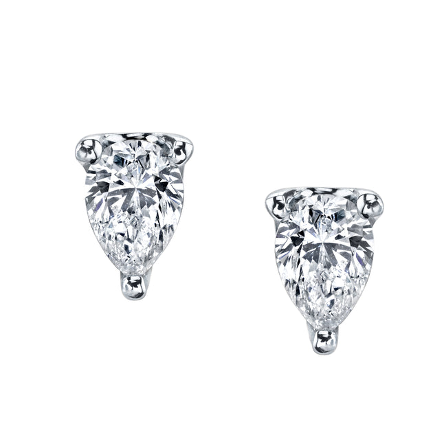 Anita Ko PEAR DIAMOND STUD WITH ORBIT BACKING
