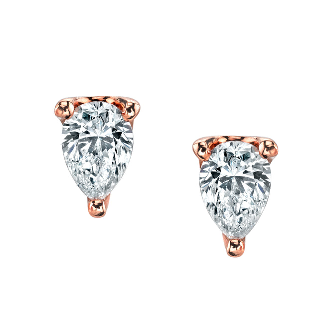 Anita Ko PEAR DIAMOND STUD WITH ORBIT BACKING