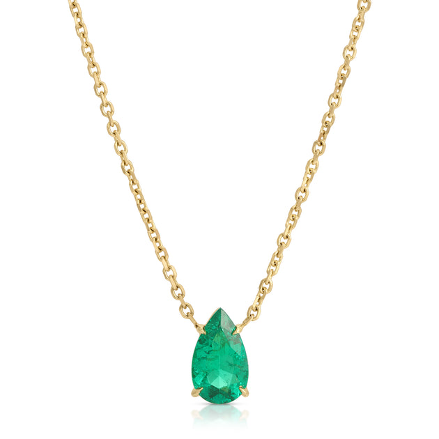 anita ko PEAR EMERALD NECKLACE