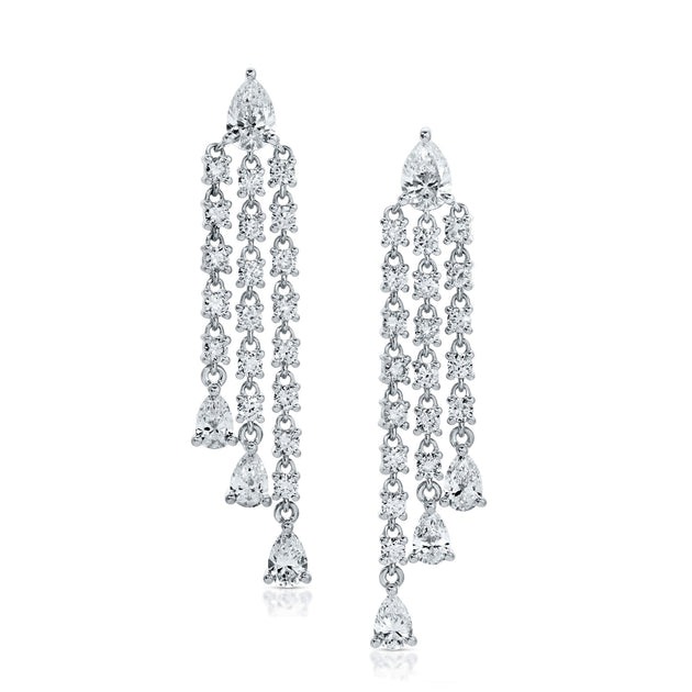 Anita Ko PEAR FRINGE DIAMOND DROP EARRINGS