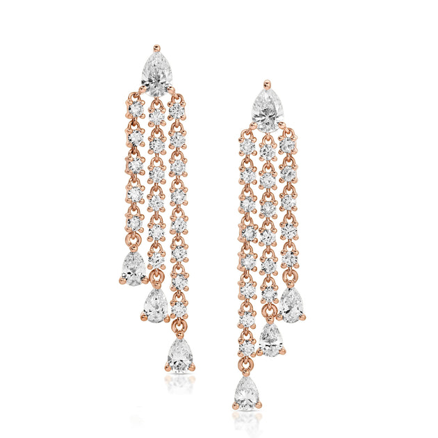 Anita Ko PEAR FRINGE DIAMOND DROP EARRINGS