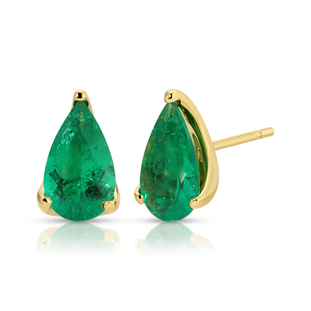 anita ko PEAR SHAPE EMERALD STUD EARRINGS