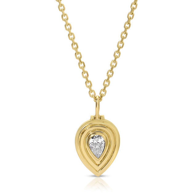 anita ko PEAR SHAPED DIAMOND LOULOU LOCKET