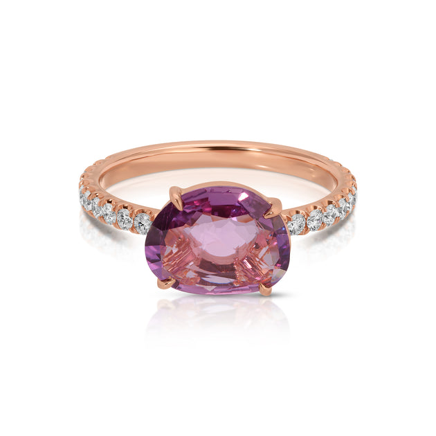 anita ko PEBBLE CUT PINK SAPPHIRE AND DIAMOND RING