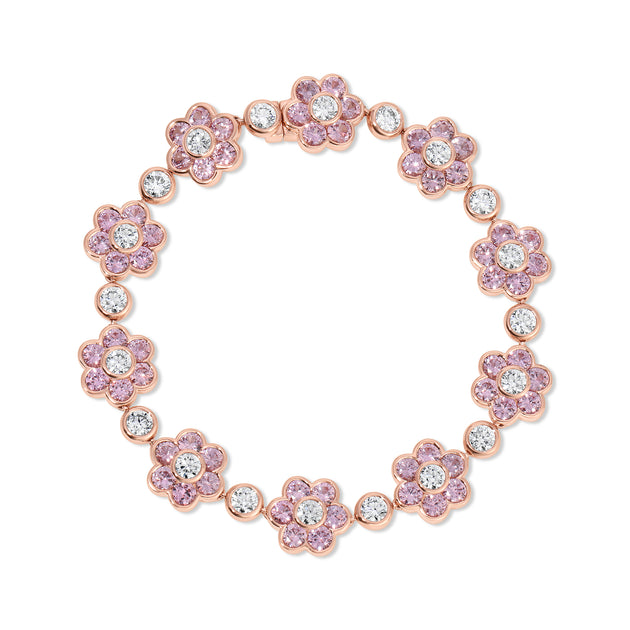 Anita Ko PINK SAPPHIRE AND DIAMOND FLORA BRACELET