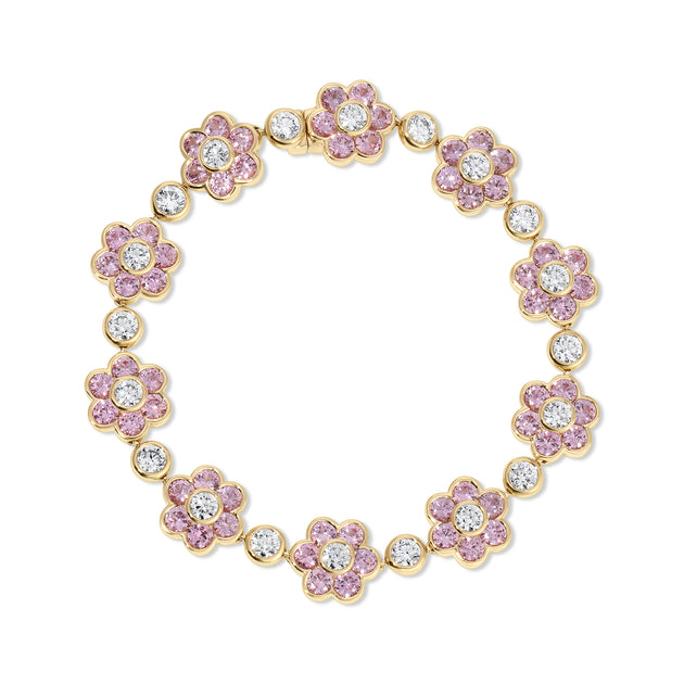 anita ko PINK SAPPHIRE AND DIAMOND FLORA BRACELET