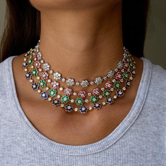 Anita Ko PINK SAPPHIRE AND DIAMOND FLORA CHOKER