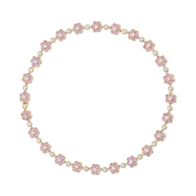 anita ko PINK SAPPHIRE AND DIAMOND FLORA CHOKER