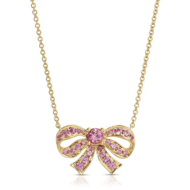 Anita Ko PINK SAPPHIRE BOW NECKLACE