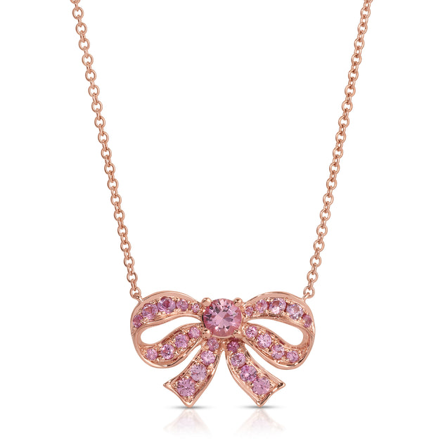anita ko PINK SAPPHIRE BOW NECKLACE