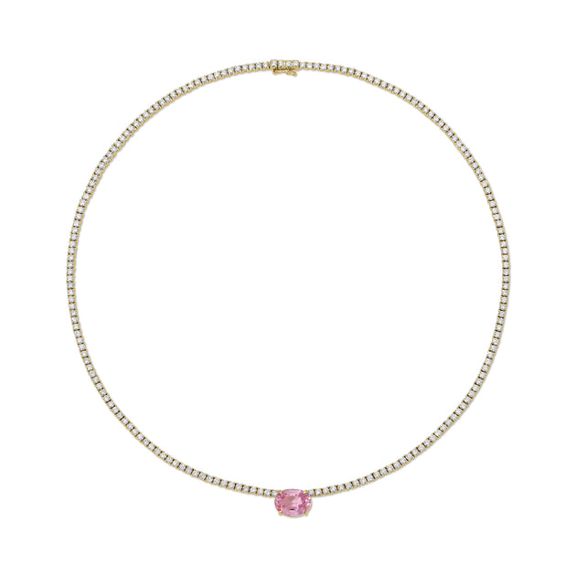 Anita Ko PINK SAPPHIRE OVAL DIAMOND HEPBURN CHOKER