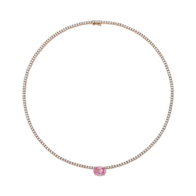 anita ko PINK SAPPHIRE OVAL DIAMOND HEPBURN CHOKER