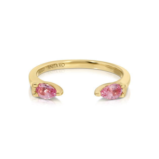anita ko PINK SAPPHIRE PEAR ORBIT RING
