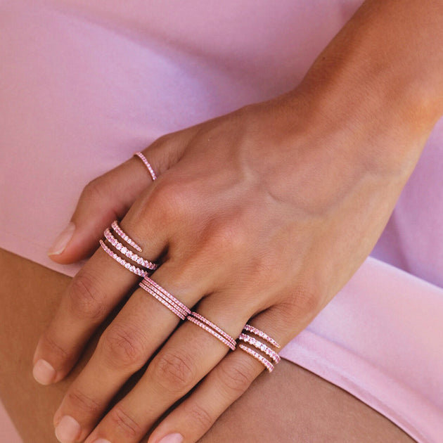 Anita Ko PINK SAPPHIRE PINKY COIL RING