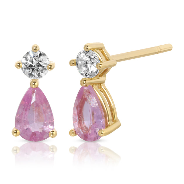 anita ko PINK SAPPHIRE VIOLET STUD EARRINGS