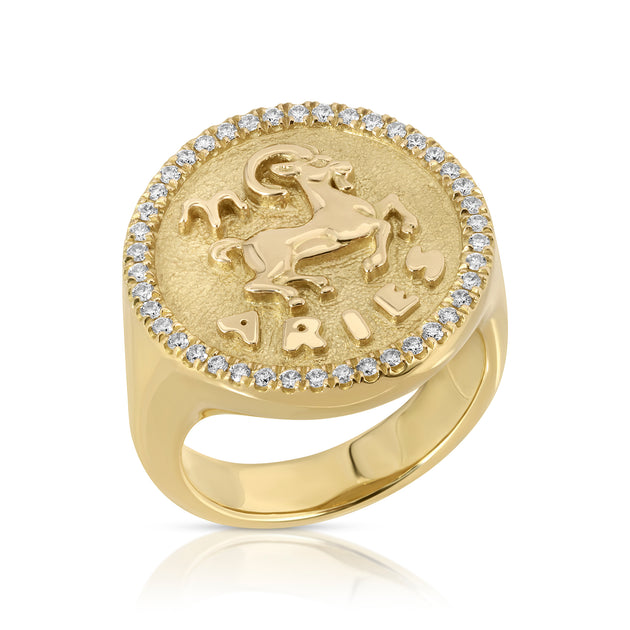 anita ko PINKY DIAMOND ZODIAC RING