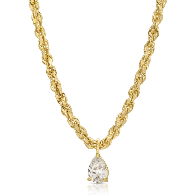 anita ko ROPE CHAIN WITH PEAR DIAMOND PENDANT