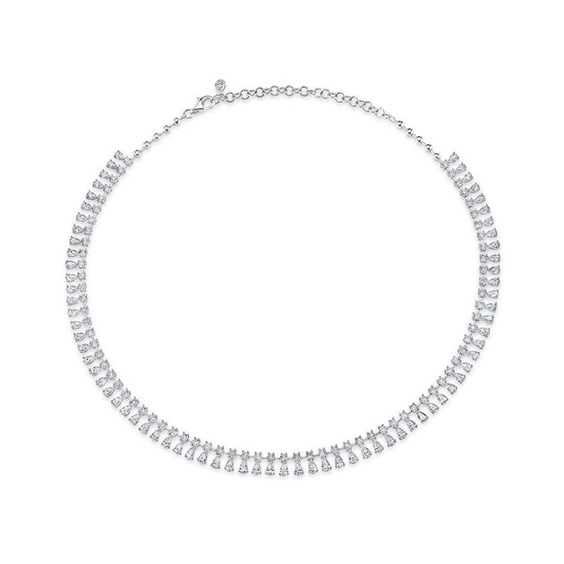 Anita Ko ROUND AND PEAR DIAMOND SHAKER NECKLACE