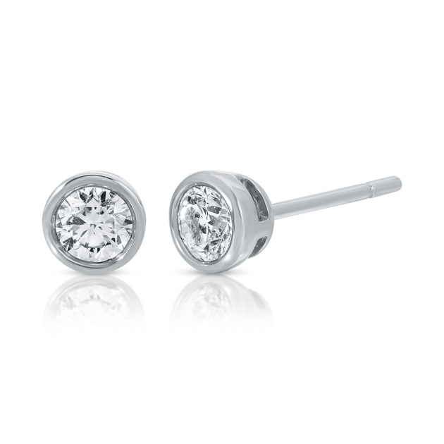 Anita Ko ROUND BEZEL DIAMOND STUDS