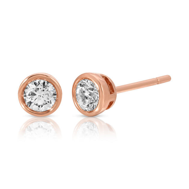 Anita Ko ROUND BEZEL DIAMOND STUDS