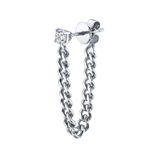 Anita Ko ROUND DIAMOND CUBAN LINK LOOP EARRING