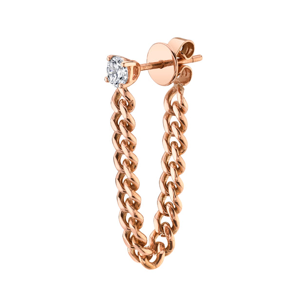 Anita Ko ROUND DIAMOND CUBAN LINK LOOP EARRING