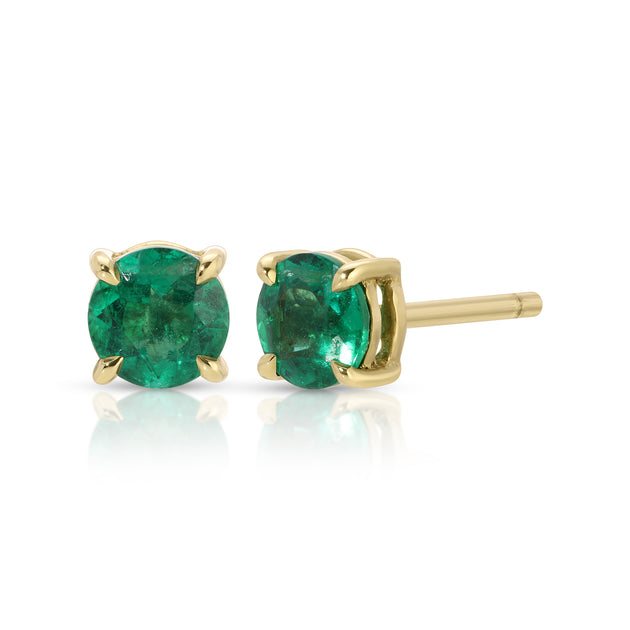 anita ko ROUND EMERALD STUDS