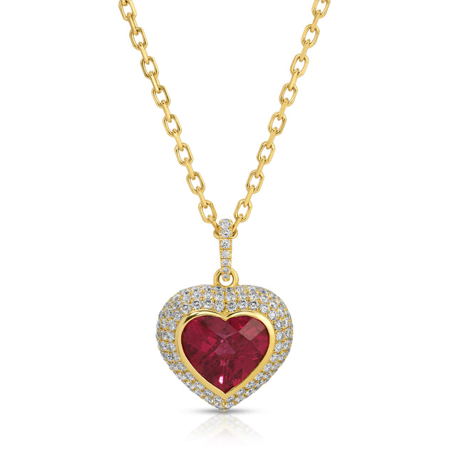 anita ko RUBELLITE TOURMALINE HEART SHAPE PENDANT
