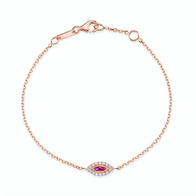 anita ko RUBY EVIL EYE CHAIN BRACELET
