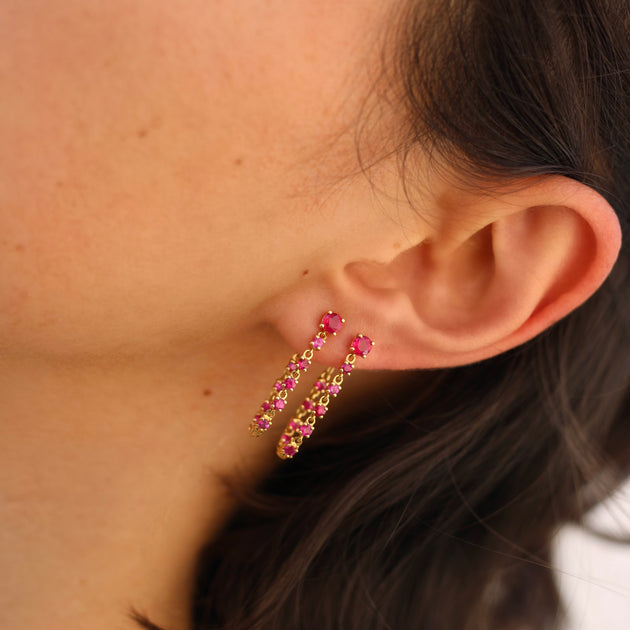 Anita Ko RUBY LONG LOOP EARRINGS