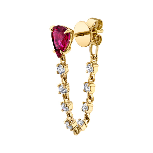 Anita Ko RUBY PEAR LOOP EARRING