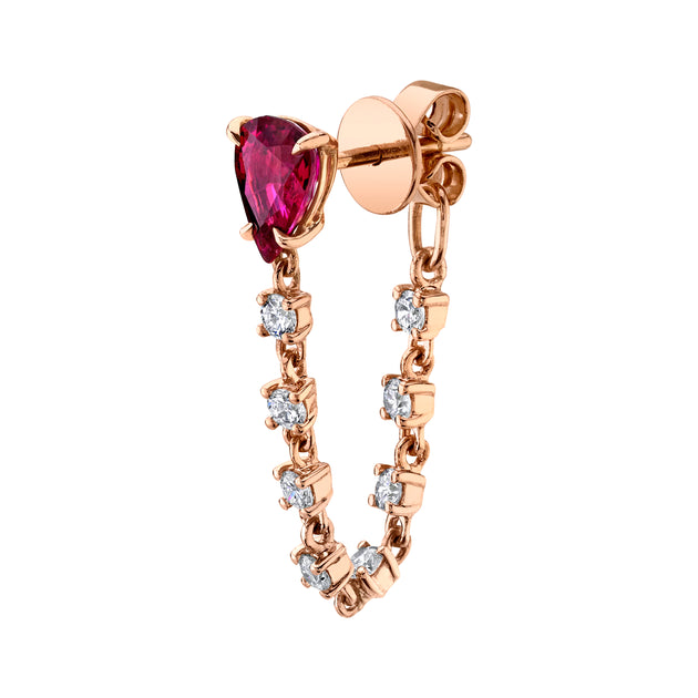 anita ko RUBY PEAR LOOP EARRING