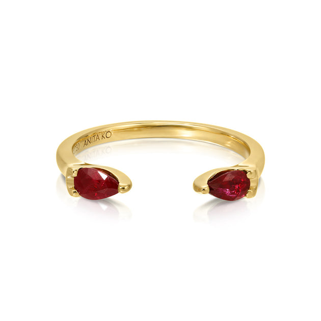 anita ko RUBY PEAR ORBIT RING
