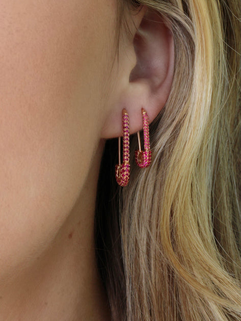 Anita Ko RUBY SAFETY PIN EARRING