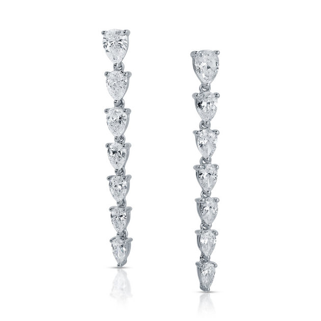 Anita Ko SEPT GRADUATED PEAR DIAMOND DROP EARRINGS