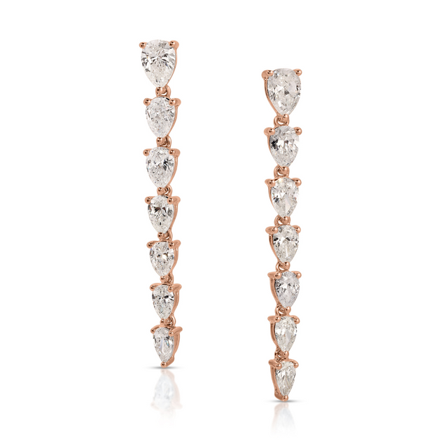 Anita Ko SEPT GRADUATED PEAR DIAMOND DROP EARRINGS