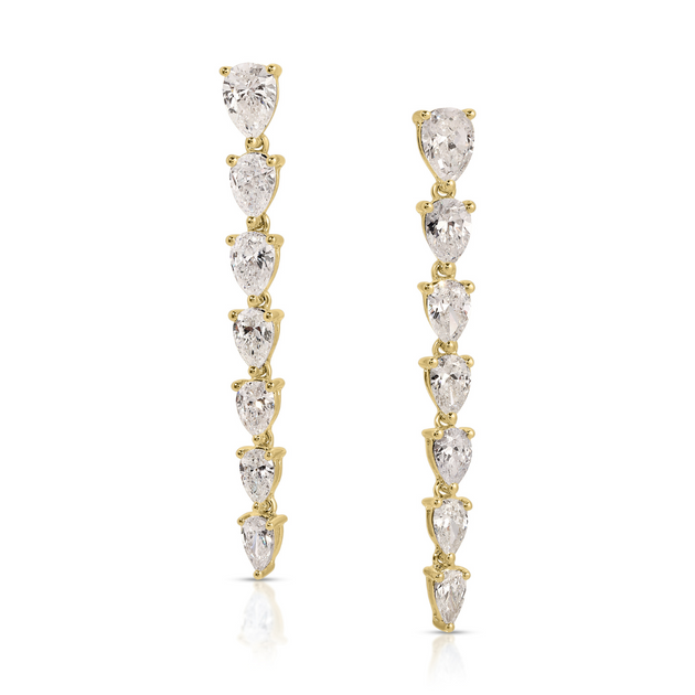 anita ko SEPT GRADUATED PEAR DIAMOND DROP EARRINGS